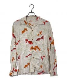 Sun Surf（サンサーフ）の古着「GOLD FISH アロハシャツ」｜ベージュ