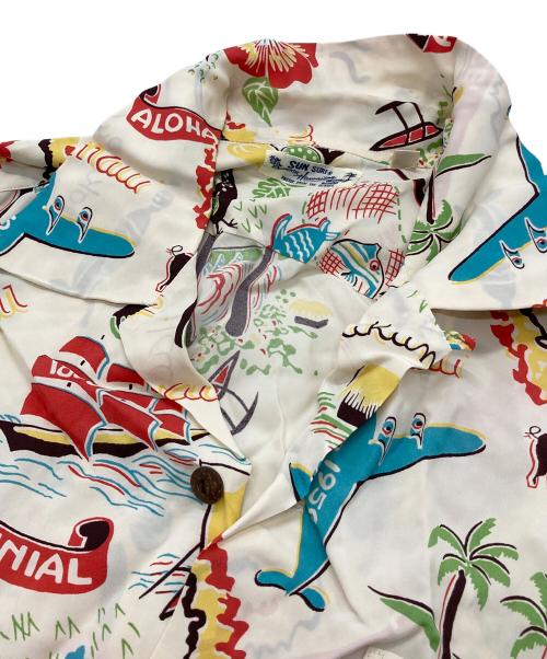 Sun Surf（サンサーフ）Sun Surf (サンサーフ) ALOHA CENTENNIAL L/S アロハシャツ ベージュ サイズ:Ⅿの古着・服飾アイテム