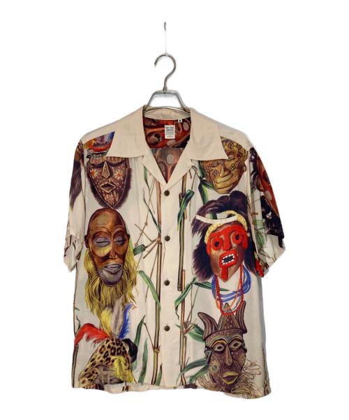 Sun Surf（サンサーフ）Sun Surf (サンサーフ) BATTLE MASK アロハシャツ ベージュ サイズ:Ⅿの古着・服飾アイテム