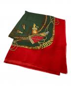 GUCCIグッチ）の古着「ウールシルクストール」｜レッド×グリーン