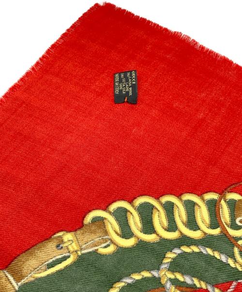 GUCCI（グッチ）GUCCI (グッチ) ウールシルクストール レッド×グリーン サイズ:-の古着・服飾アイテム