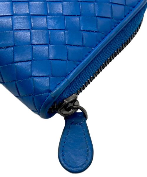 BOTTEGA VENETA（ボッテガベネタ）BOTTEGA VENETA (ボッテガベネタ) イントレチャートラウンドファスナーウォレット ブルーの古着・服飾アイテム