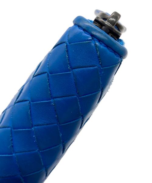 BOTTEGA VENETA（ボッテガベネタ）BOTTEGA VENETA (ボッテガベネタ) イントレチャートラウンドファスナーウォレット ブルーの古着・服飾アイテム