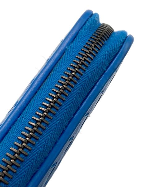 BOTTEGA VENETA（ボッテガベネタ）BOTTEGA VENETA (ボッテガベネタ) イントレチャートラウンドファスナーウォレット ブルーの古着・服飾アイテム