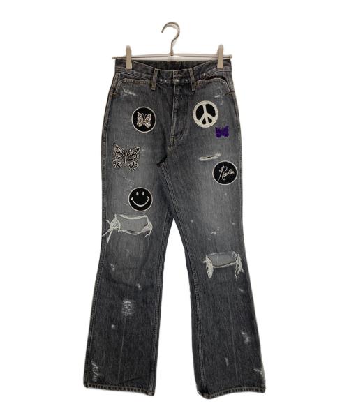 Needles（ニードルズ）Needles (ニードルズ) ASSORTED PATCHES boot-cut jean グレー サイズ:2の古着・服飾アイテム