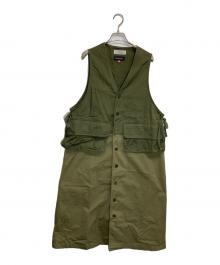 freada×WORKWARE（フリーダ×ワークウェア）の古着「別注MILITARY 2WAY LONGVEST」｜カーキ