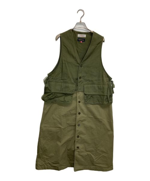 freada（フリーダ）Freada (フリーダ) WORKWARE (ワークウェア) 別注MILITARY 2WAY LONGVEST カーキ サイズ:-の古着・服飾アイテム