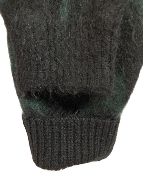 BEAMS BOY（ビームスボーイ）BEAMS BOY (ビームスボーイ) south2 west8 (サウスツー ウエストエイト) MOHAIR CARDIGAN ブラック×グリーン サイズ:XSの古着・服飾アイテム