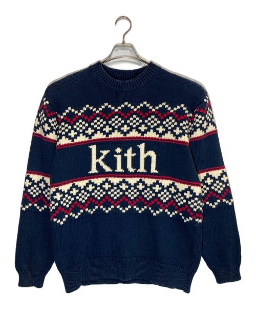 KITH（キス）KITH (キス) Kithmas Fairisle Sweater ネイビー サイズ:Mの古着・服飾アイテム