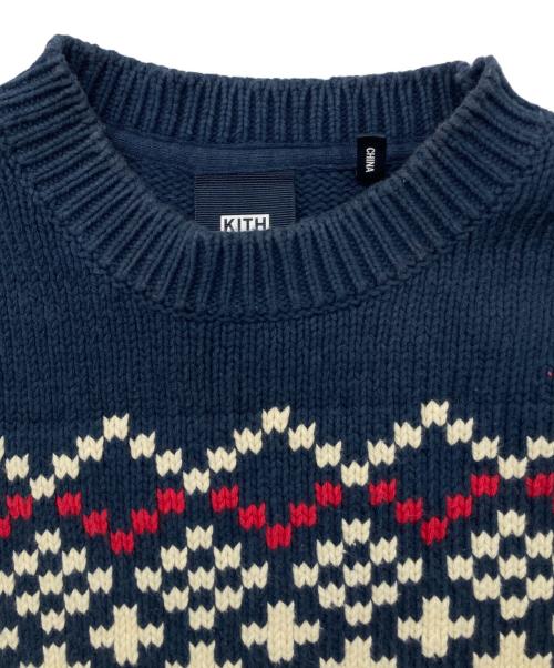 KITH（キス）KITH (キス) Kithmas Fairisle Sweater ネイビー サイズ:Mの古着・服飾アイテム