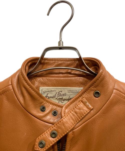 AVIREX（アヴィレックス）AVIREX (アヴィレックス) シングルライダースジャケット ブラウン サイズ:Mの古着・服飾アイテム