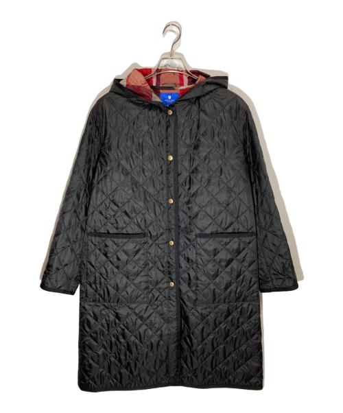 BLUE LABEL CRESTBRIDGE（ブルーレーベルクレストブリッジ）BLUE LABEL CRESTBRIDGE (ブルーレーベルクレストブリッジ) フーデットキルティングコート ブラック サイズ:38の古着・服飾アイテム