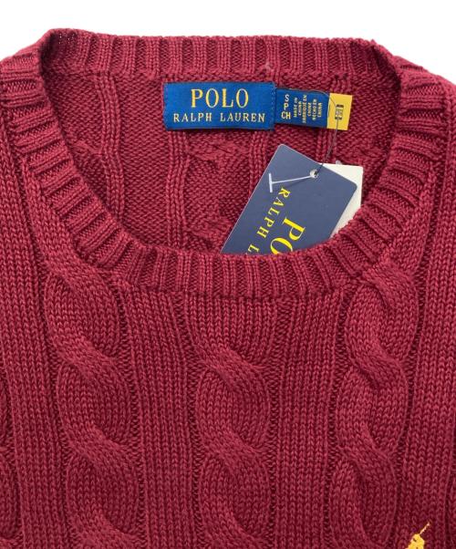 POLO RALPH LAUREN（ポロ・ラルフローレン）POLO RALPH LAUREN (ポロ・ラルフローレン) ケーブルニット ボルドー サイズ:Sの古着・服飾アイテム