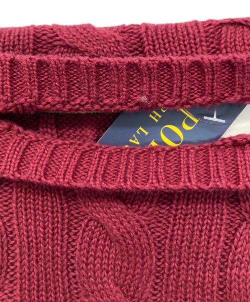 POLO RALPH LAUREN（ポロ・ラルフローレン）POLO RALPH LAUREN (ポロ・ラルフローレン) ケーブルニット ボルドー サイズ:Sの古着・服飾アイテム
