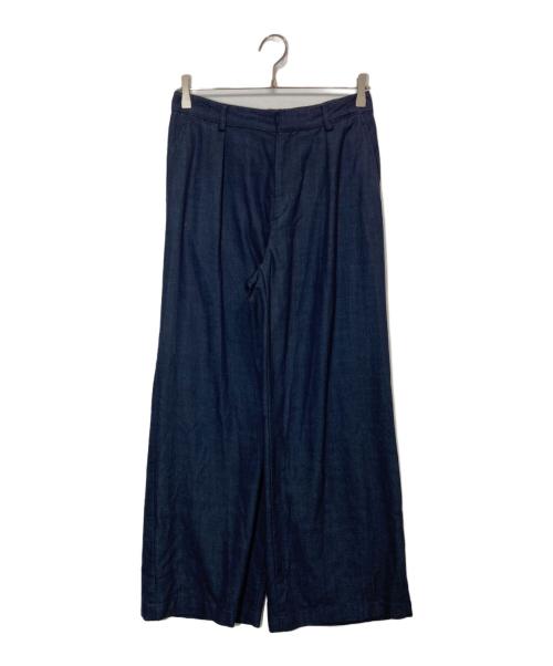 23区（ニジュウサンク）23区 (ニジュウサンク) デニムライクシャンブレー ワイドパンツ ネイビー サイズ:40の古着・服飾アイテム