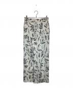 23区ニジュウサンク）の古着「スリークボタニカルプリント ドロスト パンツ」｜ベージュ