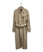 23区ニジュウサンク）の古着「ウールギャバジンボタンレストレンチコート」｜ベージュ