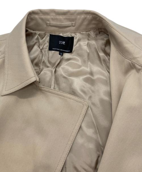 23区（ニジュウサンク）23区 (ニジュウサンク) ウールギャバジンボタンレストレンチコート ベージュ サイズ:38の古着・服飾アイテム