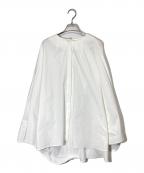 LE PHILル フィル）の古着「ノーカラーワイドブラウス」｜ホワイト
