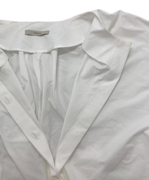 LE PHIL（ル フィル）LE PHIL (ル フィル) ノーカラーワイドブラウス ホワイト サイズ:FREEの古着・服飾アイテム