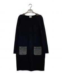 CHANEL（シャネル）の古着「マトラッセポケットカシミヤ混ワンピース」｜ブラック