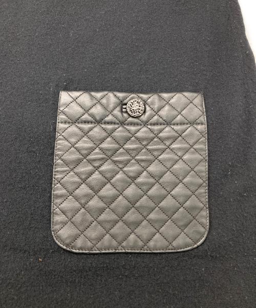 CHANEL（シャネル）CHANEL (シャネル) マトラッセポケットカシミヤ混ワンピース ブラック サイズ:40の古着・服飾アイテム