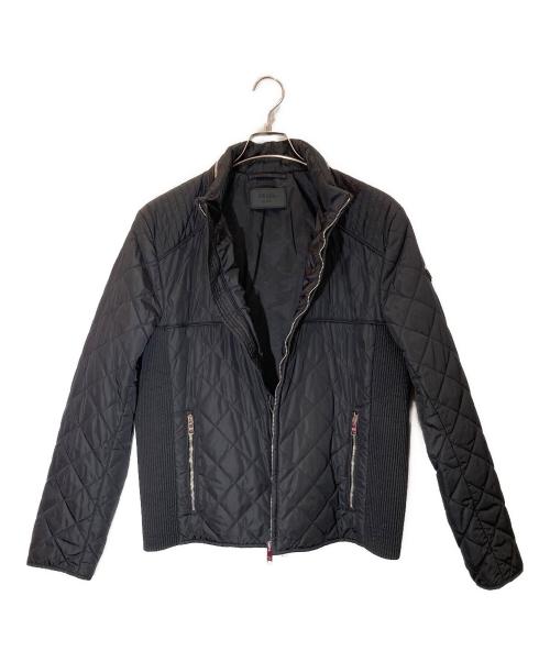 PRADA（プラダ）PRADA (プラダ) トライアングルプレート キルティングジャケット ブラック サイズ:Ｌの古着・服飾アイテム