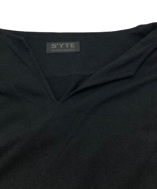 s'yte（サイト）s'yte (サイト) COTTON JERSEY SLIT NECK PONCHO PULLOVER ブラック サイズ:3の古着・服飾アイテム