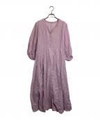 ne quittez pasヌキテパ）の古着「GOLD FLOWER PRINT PANEL DRESS」｜ピンク