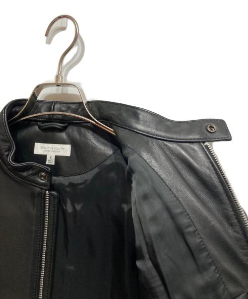 BEAUTY&YOUTH（ビューティーアンドユース）BEAUTY&YOUTH (ビューティーアンドユース) シープ シングルライダースジャケット ブラック サイズ:Sの古着・服飾アイテム