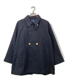 SHIPS（シップス）の古着「ウール ライク ジャージー メルトン 2WAY Pコート」｜ネイビー