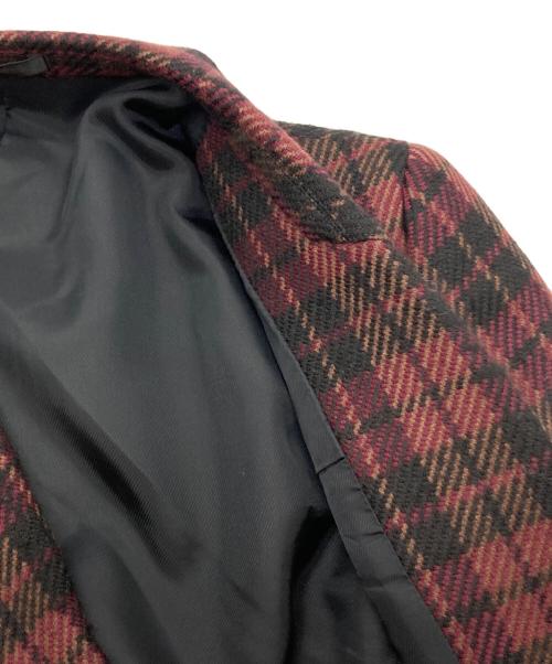 Burberry's（バーバリーズ）Burberry's (バーバリーズ) ウールシルクダブルジャケット レッド×ブラック サイズ:9の古着・服飾アイテム