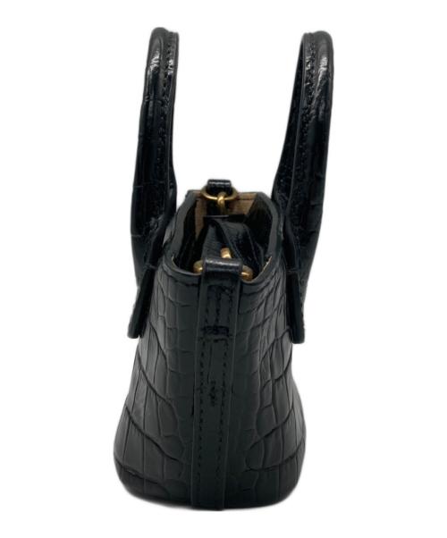 POLO RALPH LAUREN（ポロ・ラルフローレン）POLO RALPH LAUREN (ポロ・ラルフローレン) クロコエンボスド ミニバック ブラック サイズ:-の古着・服飾アイテム