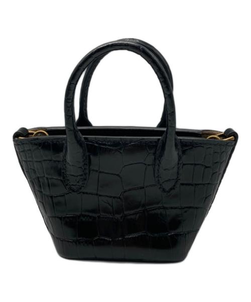 POLO RALPH LAUREN（ポロ・ラルフローレン）POLO RALPH LAUREN (ポロ・ラルフローレン) クロコエンボスド ミニバック ブラック サイズ:-の古着・服飾アイテム