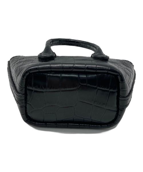 POLO RALPH LAUREN（ポロ・ラルフローレン）POLO RALPH LAUREN (ポロ・ラルフローレン) クロコエンボスド ミニバック ブラック サイズ:-の古着・服飾アイテム
