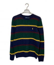 POLO RALPH LAUREN（ポロ・ラルフローレン）の古着「マルチボーダーケーブルニット」｜マルチカラー