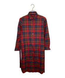 23区×Lochcarron（ニジュウサンク×ロキャロン）の古着「タータンチェックシャツワンピース」｜レッド