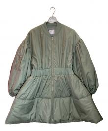 J1U by LA BELLE ETUDE（ジユウバイラベルエチュード）の古着「パッファーボリュームAラインミドルコート」｜オリーブ