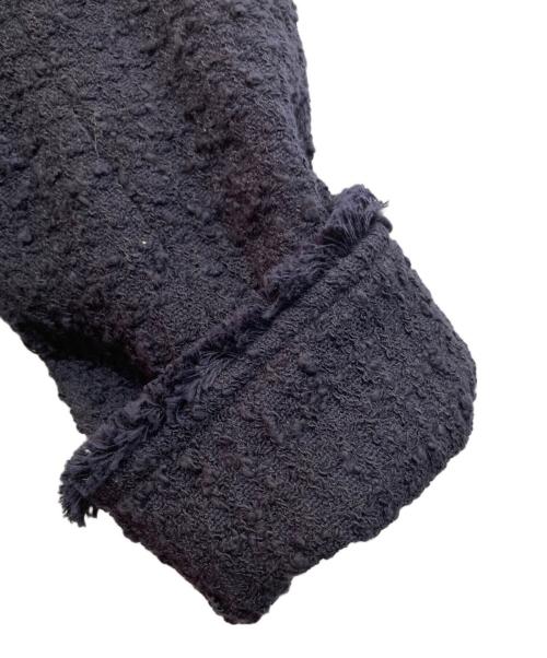 23区（ニジュウサンク）23区 (ニジュウサンク) スラブファンシーツイード ジャケット ネイビー サイズ:38の古着・服飾アイテム
