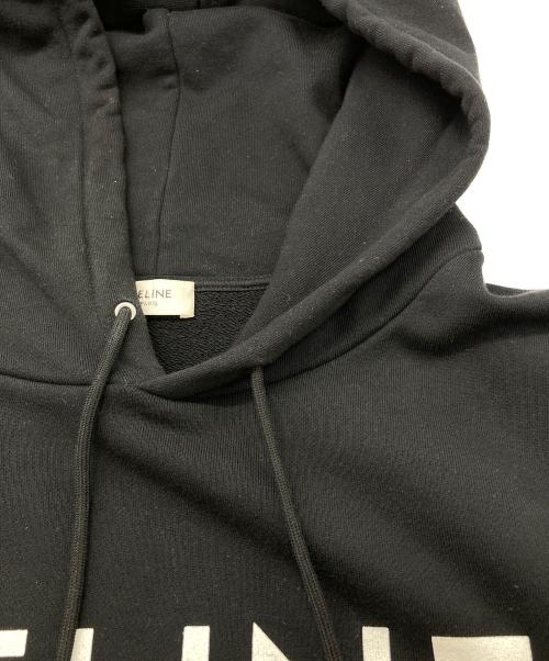 CELINE（セリーヌ）CELINE (セリーヌ) ルーズフーディー コットンフリース ブラック サイズ:XXLの古着・服飾アイテム