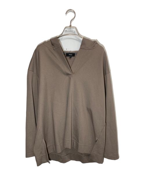theory（セオリー）theory (セオリー) OPEN FRONT HOODIE オリーブ サイズ:Sの古着・服飾アイテム