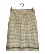 CHANELシャネル）の古着「ツイードビジューデザインスカート」｜ベージュ