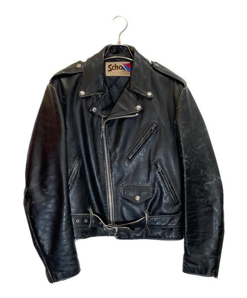 Schott（ショット）Schott (ショット) ダブルライダースレザージャケット ブラック サイズ:40の古着・服飾アイテム