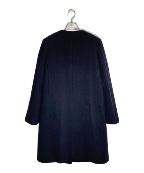 NOLLEY'S（ノーリーズ）NOLLEY'S (ノーリーズ) メリンプダブルビーバーノーカラーコート ネイビー サイズ:36の古着・服飾アイテム