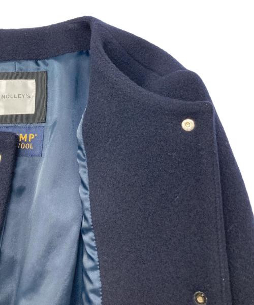NOLLEY'S（ノーリーズ）NOLLEY'S (ノーリーズ) メリンプダブルビーバーノーカラーコート ネイビー サイズ:36の古着・服飾アイテム