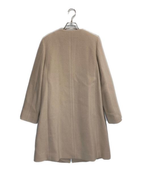 NOLLEY'S（ノーリーズ）NOLLEY'S (ノーリーズ) メリンプダブルビーバーノーカラーコート ベージュ サイズ:36の古着・服飾アイテム