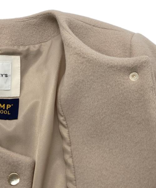 NOLLEY'S（ノーリーズ）NOLLEY'S (ノーリーズ) メリンプダブルビーバーノーカラーコート ベージュ サイズ:36の古着・服飾アイテム