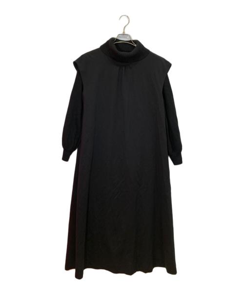 BLUE LABEL CRESTBRIDGE（ブルーレーベルクレストブリッジ）BLUE LABEL CRESTBRIDGE (ブルーレーベルクレストブリッジ) ソフトコンフォートニット セットアップカットソーワンピース ブラック サイズ:38の古着・服飾アイテム