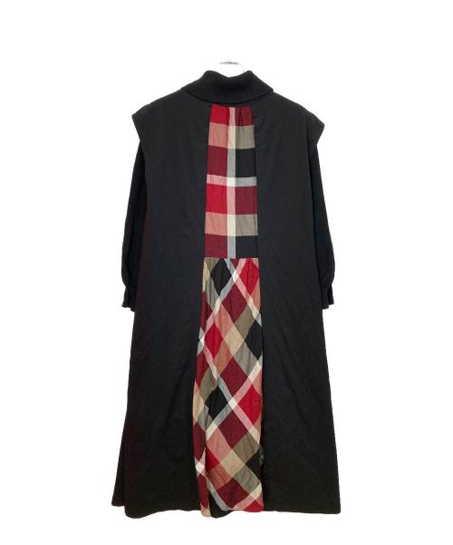 BLUE LABEL CRESTBRIDGE（ブルーレーベルクレストブリッジ）BLUE LABEL CRESTBRIDGE (ブルーレーベルクレストブリッジ) ソフトコンフォートニット セットアップカットソーワンピース ブラック サイズ:38の古着・服飾アイテム