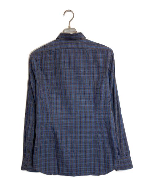 MIU MIU（ミュウミュウ）MIU MIU (ミュウミュウ) チェックシャツ グレー×ネイビー サイズ:39の古着・服飾アイテム